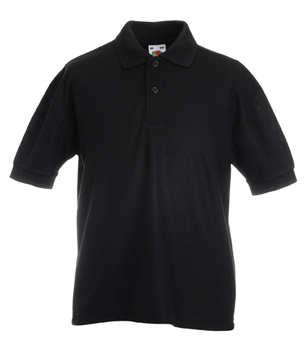 POLO PIQUE BAMBINO UNISEX ( FRUIT OF THE LOOM ) nero